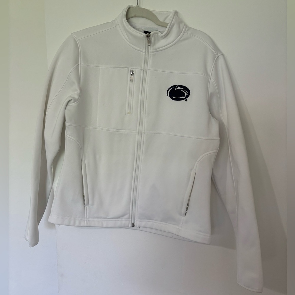 Penn State white zip up jacket. Women’s size L.